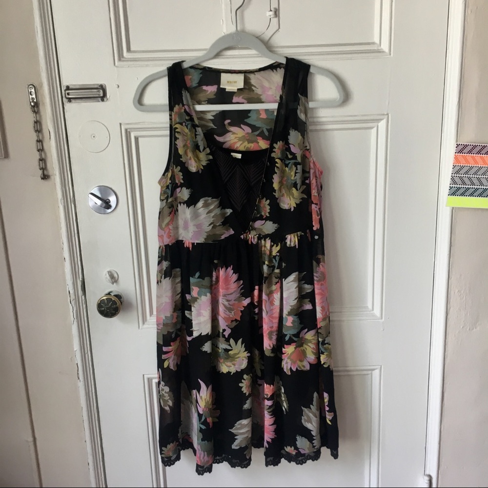 Silky anthro flower dress